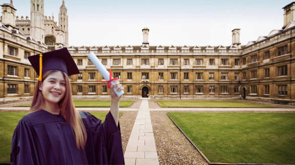 Happy student celebrating successful university admissions and Study Abroad placement with Dream Rise Education Consultants.